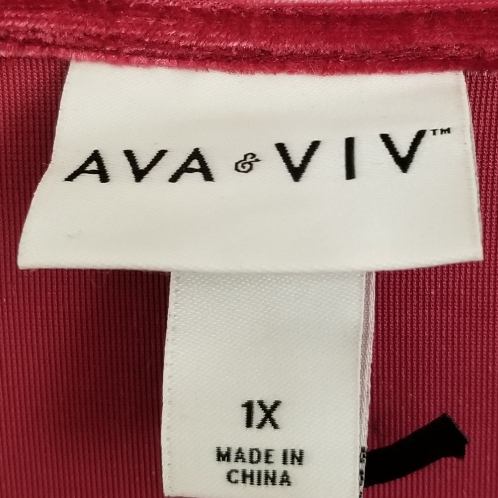 NWT Ava & Viv Cherry Splash Festive Rosette Velour Dress Size 1X - Picture 10 of 11